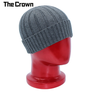 Custom Logo Heather Grey Rib Knit Beanie Cuffed Watch <b>Cap</b> <b>Winter</b> Hat Warm Classic Marled Wholesale Bulk - Product Image 2
