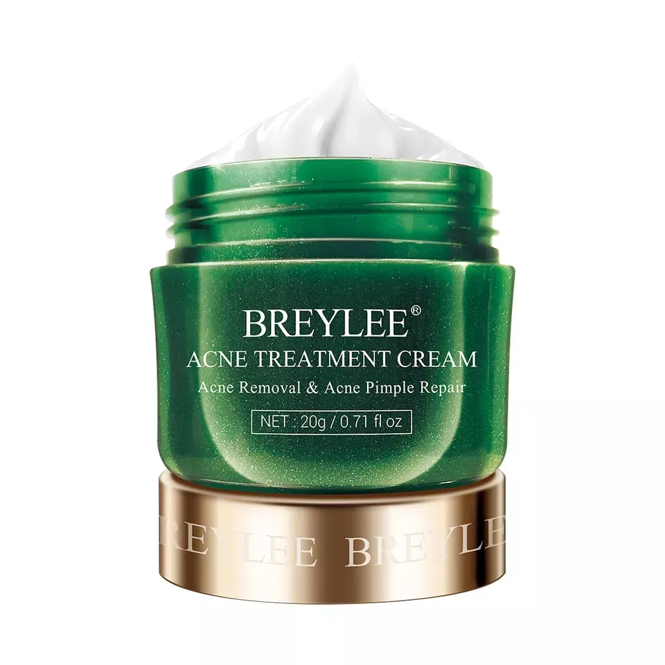 BREYLEE Anti Acne rimozione macchie scure brufolo crema per il trattamento dell'acne riparazione della pelle olio dell'albero del tè crema per il viso dell'acne