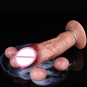 7.5 Inch Hand-pump Silicone <b>Dildo</b> for Women Masturbator Egg-laying <b>Dildo</b> With Five Vaginal Egg - Product Image 1