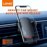 Support de téléphone portable magnétique puissant portable LDNIO MG10 Garvity, support de ventilation automatique pour voiture, support de téléphone pour voiture
