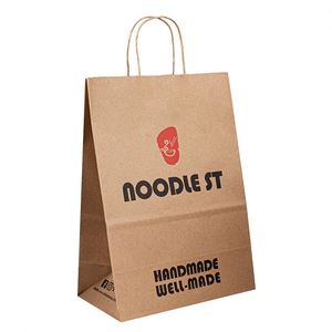 Bolsa de Papel Kraft Blanca y Morada para Llevar, para Supermercados, Exposiciones y Promociones - Precio de Fábrica - Product Image 1