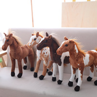 Vente chaude mignon Mini marron cheval en peluche jouet véritable Simulation cheval en peluche décoration pour anniversaire fonction de soulagement du Stress