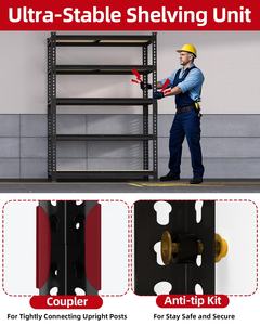 Ventes directes d'usine Étagères à 5 trous de gourde en acier robustes Étagères empilables pour garage souterrain Étagères industrielles Conception sans boulon - Product Image 5