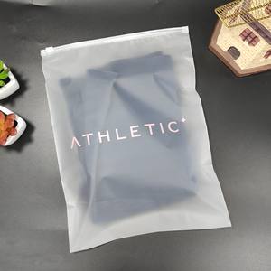 OEM personalizzabile Logo smerigliato trasparente CPE sacchetto di plastica con cerniera vestiti personalizzati costumi da bagno Packaging poli borse <span class=keywords><strong>per</strong></span> abbigliamento - Product Image 2