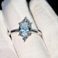 Bague en platine minimaliste avec diamant de laboratoire taille marquise 2,5 carats pour femme et homme, idéale pour mariage, fiançailles, anniversaire