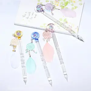 Style assorti toutes sortes <span class=keywords><strong>de</strong></span> stylo d'immersion en verre cadeau clair fait à la main en verre Signature verre à haute teneur en borosilicate cristal stylo d'immersion vintage - Product Image 2