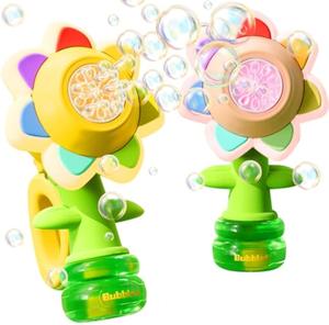 EPT Cute Seven-Color Electric Power Dancing Flowers Bubble Machine Sunflower Model Colorful Plastic Bubble <b>Toys</b> - Product Image 6