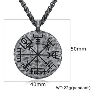 RTS paslanmaz çelik viking Symbol visir sembol kolye kolye Retro gri madalyon yuvarlak sikke erkekler paslanmaz çelik Charm kolye - Product Image 4