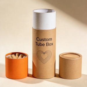 Eco-Friendly Kraft Paper Tube Cosmetic Packaging Box Recyclable Cylindrical Container for Skincare Perfume <b>Wig</b> Loose Powder - Product Image 2