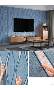 Modern <strong>PVC</strong> Self-Adhesive Wall Panel Factory Direct Peel and Stick Waterproof Wallpaper for Bedroom Decoration - Product Image 4