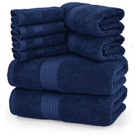 Ensemble de serviettes de bain Hotel 8 pièces Collection 100% serviettes en satin de coton doux absorbant texturé ensemble de serviettes de bain en éponge solide