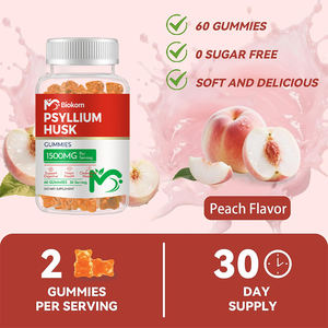 Özel etiket şeker ücretsiz şeftali lezzet 60 sayısı 1500Mg psymg kabuğu Gummies psysugar kabuğu Fiber Gummies sindirim sağlığını destekler - Product Image 3