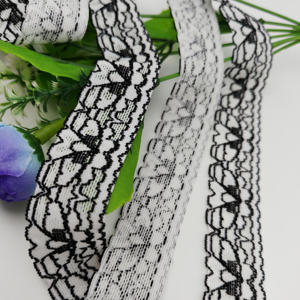Bande élastique unie à haute élasticité, vente en gros d'usine, bon prix, dentelle noire et blanche à motifs floraux pour sous-vêtements, vêtements et sacs - Product Image 4