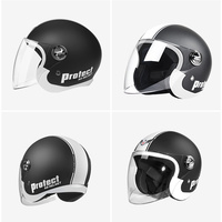 Casque Demi-Face Moto Rétro Unisexe Très Vendu avec Longue Visière Transparente Haute Définition, Couleur Personnalisable, Matériau ABS