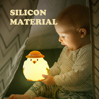 Lampes de nuit LED en silicone avec capteur tactile, rechargeables par USB, RGB, lampe de chevet portable, logo personnalisé, lampe animale pour bébé, chambre d'enfant