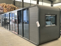 Maison préfabriquée en capsule Apple noire de 40 pieds, maison mobile moderne de petite taille pour hôtel de villégiature, maison préfabriquée modulaire