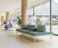Banc d'attente modulaire de luxe pour hôpitaux avec tables de séparation intégrées pour la réception des cliniques et des halls d'accueil