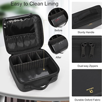 Grande trousse de maquillage Relavel avec séparateurs en plastique, lavable et facile à nettoyer, sac de maquillage professionnel pour artiste maquilleur