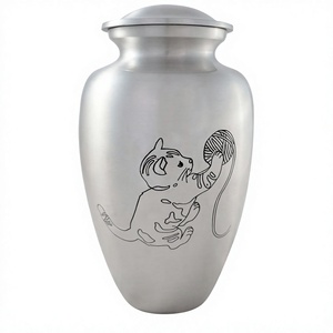 Best Deal on 100% Aluminium Material Adult Applicable Funeral Cremation <b>Urns</b> Engraved <b>Cat</b> Aluminium Metal Pet Cremation <b>Urns</b> - Product Image 1