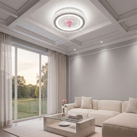Plafonnier LED à base en fer, monté en surface, avec décoration florale artificielle rose romantique, pour chambre à coucher