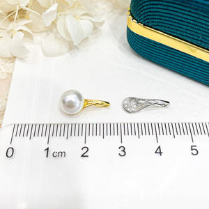 Collier pendentif en argent S925 avec perles rondes de 7-9 mm, accessoires simples à faire soi-même, support vide 30875, collier de perles - Product Image 3