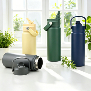 Custom Logo sports Water bottles 18oz Vacuum Flask Trend-leading 18oz Stainless Steel Drink Bottle with Handle - Product Image 1