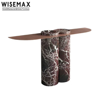 WISEMAX FURNITURE Meubles modernes pour la maison et l'hôtel, table de console pour le salon, table de console ovale en marbre de luxe italien