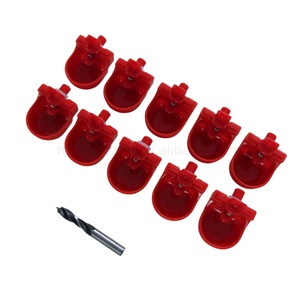 Kit 10 Set di Abbeveratoi Automatici Rossi in Plastica con Pompaggio a Pressione per Polli, con Punta per Trapano, per Pollaio da Giardino - Product Image 5