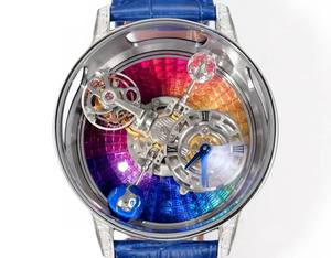 <span class=keywords><strong>Reloj</strong></span> Jacob Celestial Body Rotation de Doble Eje con Tourbillon, Diseño de Panda Chino, Loto y Cielo Estrellado, Totalmente Transparente - Product Image 6