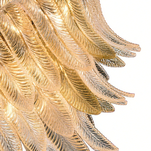 Lustre <span class=keywords><strong>en</strong></span> cristal de plumes de luxe luminaire de plafond moderne <span class=keywords><strong>en</strong></span> feuille d'or éclairage suspendu décoratif élégant pour la décoration intérieure - Product Image 3