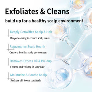 Etiqueta privada Champú para masaje del cuero cabelludo Limpieza calmante Cabello refrescado Sal Marina Orgánica <span class=keywords><strong>2</strong></span> en 1 Exfoliante y champú - Product Image 4