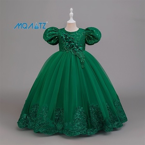 MQATZ Nuovo Vestito <span class=keywords><strong>da</strong></span> Festa per <span class=keywords><strong>Bambini</strong></span>, Abito Formale Floreale in Raso per Bambine, Abbigliamento Estivo per <span class=keywords><strong>Bambini</strong></span> DAAC206 - Product Image 3