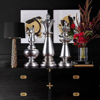 Statue de grand jeu d'échecs en résine moderne, décoration de bureau à la maison
