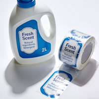 Étiquette autocollante personnalisée en papier synthétique imperméable et adhésif permanent, résistante pour les bouteilles de lessive