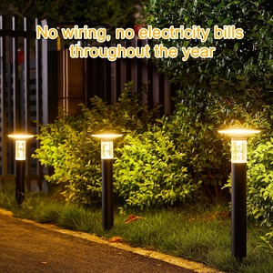 Outdoor LED Garden Light with Sleek Black Post and Disc <strong>Cover</strong> Bright White Glow for Patio Backyard <strong>Pathway</strong> Illumination - Product Image 5