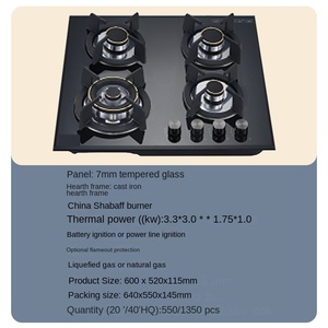 Fabricante de estufas comerciales, cocina de Gas integrada, encimera de cocina doméstica, estufas de Gas de 5 quemadores integradas - Product Image 4