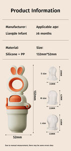 BPA-Free lattante in Silicone ciuccio per bambini per uso alimentare massaggiagengive 0-12 mesi a propulsione rotazionale solido cibo ciuccio frutta - Product Image 5