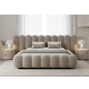 Juego de <span class=keywords><strong>Cama</strong></span> Tapizado en Tela Blanca 2026, Estructura de Madera, Dormitorio de Lujo, <span class=keywords><strong>Cama</strong></span> Matrimonial, King Size, Suave - Product Image 1