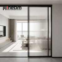 Système de porte coulissante invisible à cadre fin en verre, design moderne et personnalisé