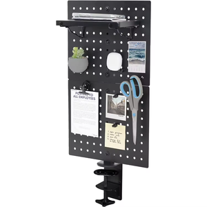 Youeon Vertical Clipboard Holder, 12 Slot Bamboo And Metal