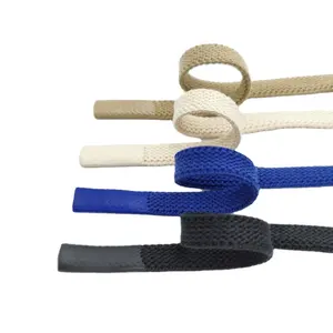 6mm solid color cored round rope sports pants waist drawstring color hollow flat rope drop plastic injection molding rope head