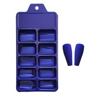 100 Uñas Postizas Mate Tipo Ataúd, Uñas de Gel Suave con Acabado Esmerilado, Puntas de Uñas Artificiales de Cobertura Completa, Desmontables