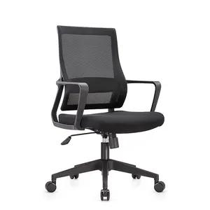 Phong cách hiện đại màu đen nhiệm vụ nặng nề ghế cho người lớn nhựa ghế làm việc bình thường 360 độ xoay nhân viên ghế văn phòng với Caster
