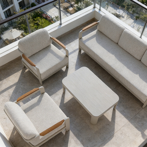 Set di Mobili da Giardino Commerciali per Tutte le Stagioni, Set <span class=keywords><strong>Divano</strong></span> da Giardino Impermeabile di Colore Bianco - Product Image 1