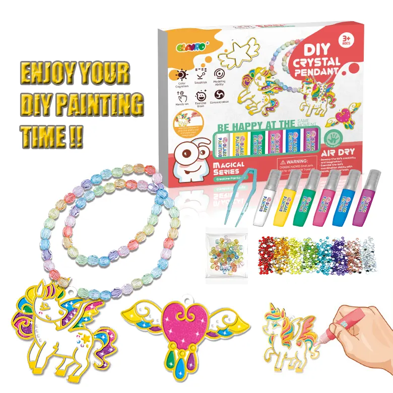 TikTok trend toy jewelry kids making diamond diy painting kit for girl hand painted jewelry art craft toy kids bracelets beaded