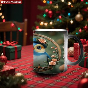 Frosted Black Matte Mug 11oz <b>Ceramic</b> Heat Activated Tea <b>Cup</b> Daily Use - Product Image 2
