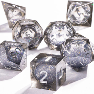 Juego de mesa de poliedro personalizado, mazmorras y dragones, dados Rpg, dados, piedras preciosas de borde afilado, juego de dados Dnd de resina de núcleo líquido colorido - Product Image 6