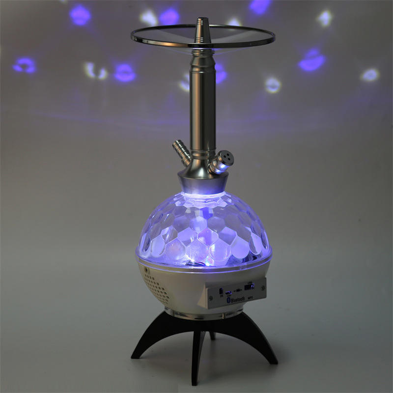 Disco ball base with tripod + Silver stem + Purple LED lighting