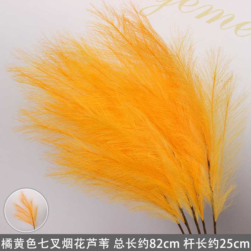 Orange-yellow 7-pronged firework reed stick