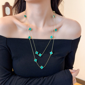 Multi Layered Pearl <b>Necklace</b> Women's Fashion Jewelry Elegant Chain Pendant Everyday Wear Accessory Long <b>Statement</b> <b>Necklace</b> - Product Image 5
